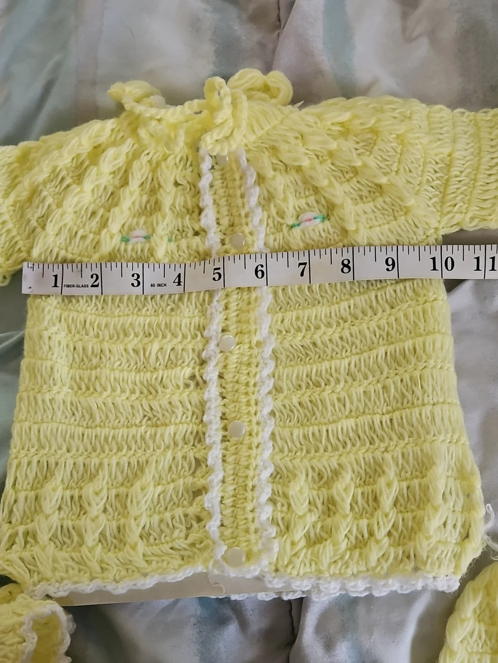 NWT Vintage Lo-Knit Yellow Baby Sweater, Hat, Booties Set